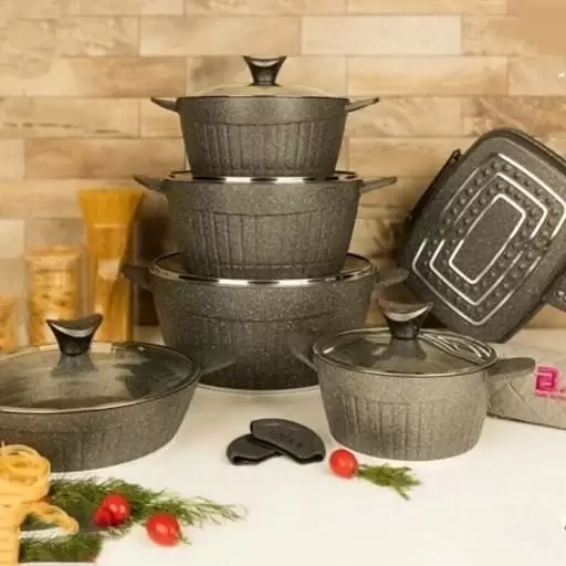 سرویس قابلمه 15 پارچه دودی گرانیت vk713515-7 بوک BVK کد:019778